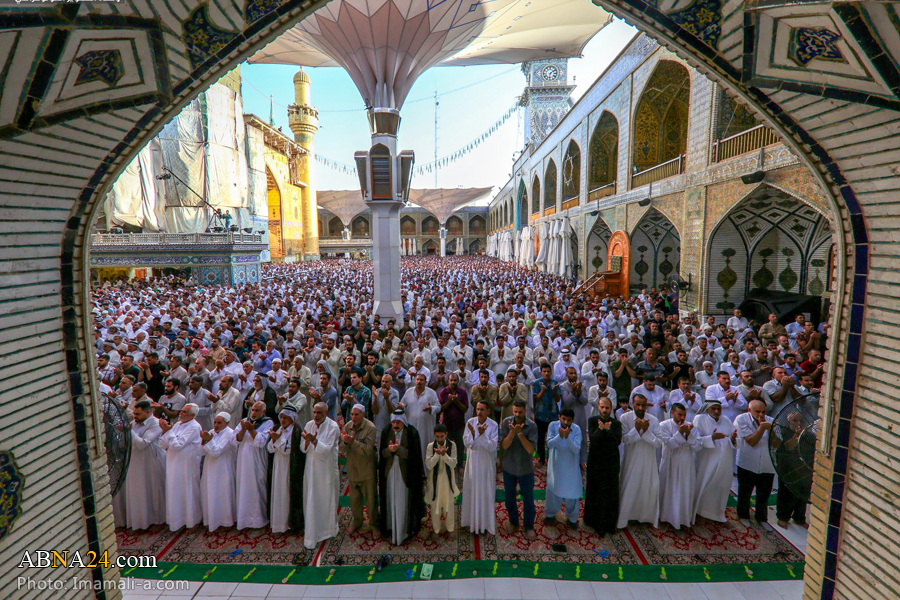 “La Oración Comunitaria del 'Id al-Fitr en el Santuario del Imam Alí (P)”