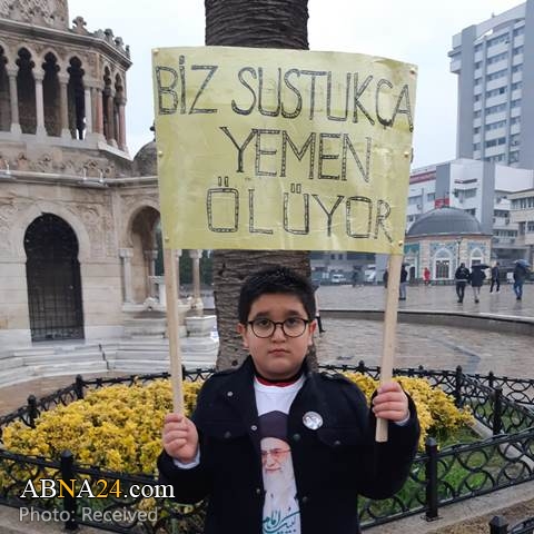تجمع مردم شهر ازمیر ترکیه در حمایت از مردم مظلوم یمن