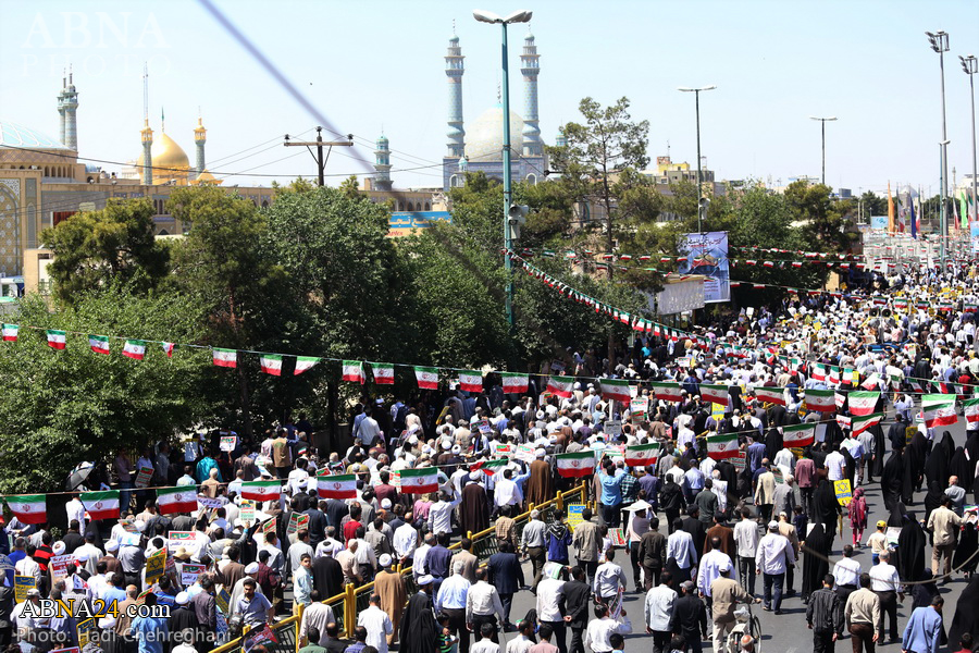 گزارش تصویری/ راهپیمایی باشکوه مردم شهر قم در روز جهانی قدس 