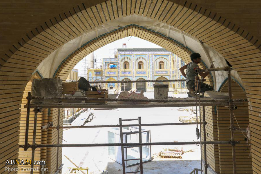 عکس خبری/ مراحل پایانی پروژه احداث صحن حضرت زهرا(س) در حرم امام علی(ع) 