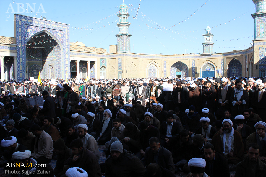 گزارش تصویری/ تجمع طلاب در پی شهادت آیت الله نمر در مسجد اعظم قم