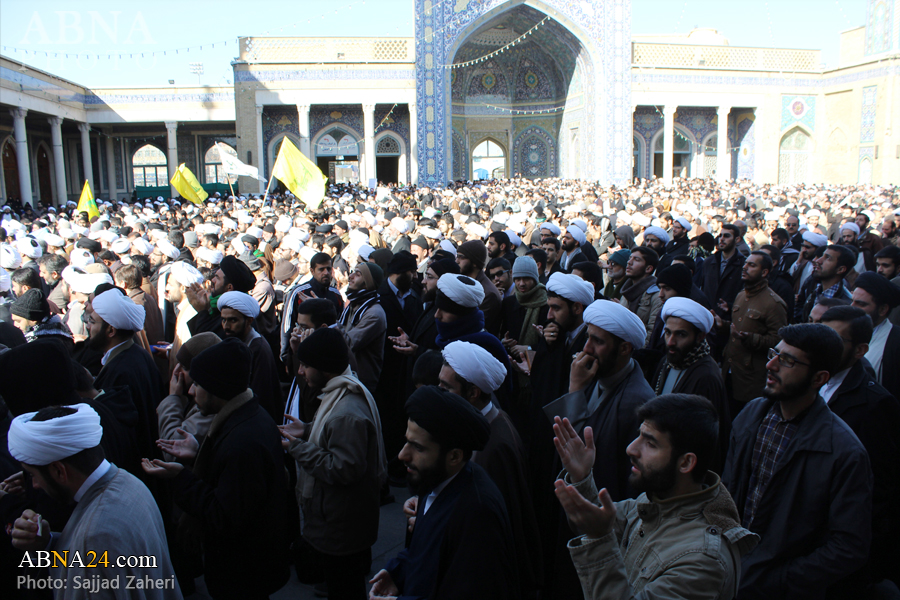 گزارش تصویری/ تجمع طلاب در پی شهادت آیت الله نمر در مسجد اعظم قم