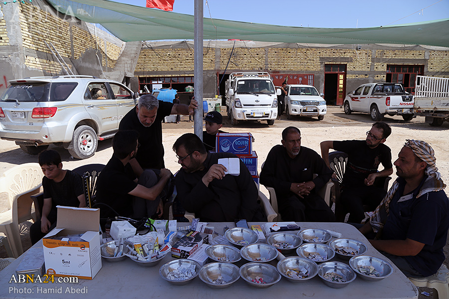 Peregrinos de Arba’ín por la ruta de Dhi Qar en Iraq