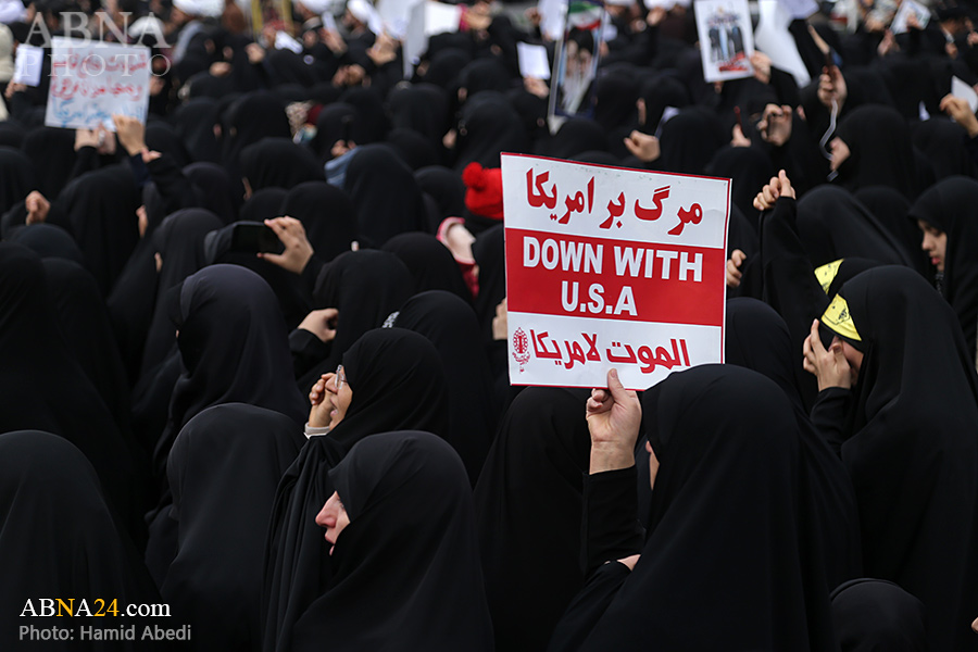 تظاهرات خودجوش ضد آمریکایی مردم قم در پی اعلام خبر شهادت سردار سلیمانی
