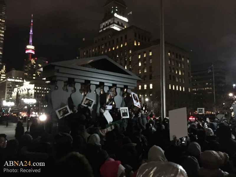تجمع مقابل کنسولگری آمریکا در تورنتو در محکومیت شهادت سردار سلیمانی
