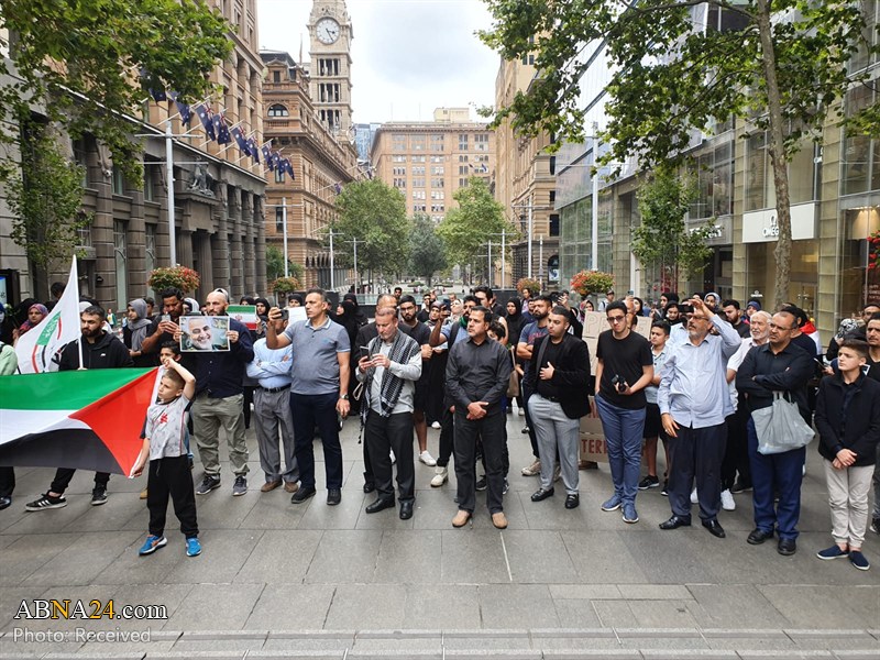 تظاهرات مقابل کنسولگری آمریکا در سیدنی در محکومیت شهادت سردار سلیمانی 