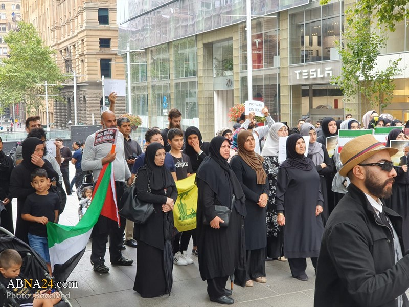 تظاهرات مقابل کنسولگری آمریکا در سیدنی در محکومیت شهادت سردار سلیمانی 
