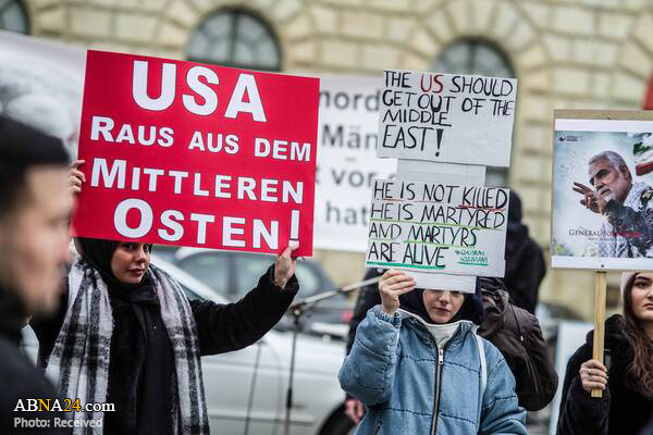 تظاهرات در مونیخ آلمان علیه ترور سردار سلیمانی