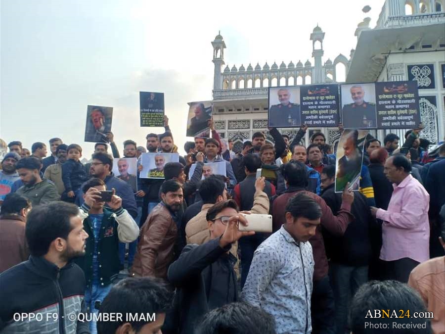 تظاهرات گسترده مردم لکنهو هند در محکومیت اقدام آمریکا در ترور سردار سلیمانی