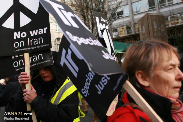 تظاهرات ضد جنگ با ایران در لندن