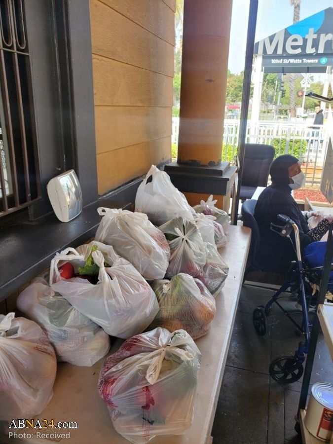 توزیع بسته‌های غذایی بین نیازمندان با حمایت مالی شیعیان در لس آنجلس