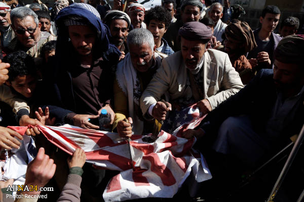 گزارش تصویری/ تظاهرات مردم یمن مقابل سفارت آمریکا در صنعاء