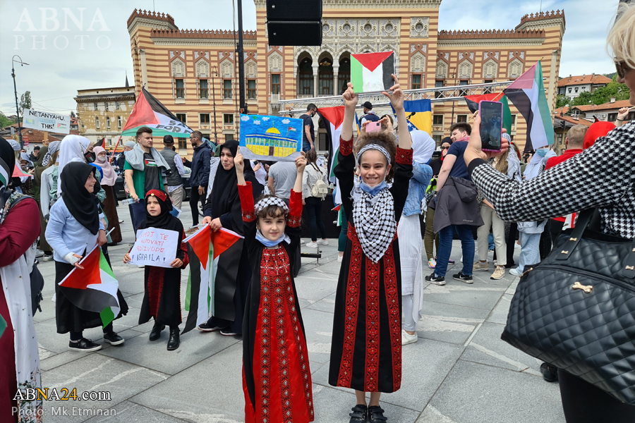 گزارش تصویری/ گردهمایی باشکوه حمایت از مردم مظلوم فلسطین در پایتخت بوسنی