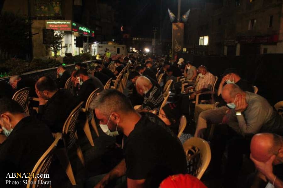 گزارش تصویری/ مراسم عزاداری شب هفتم محرم در شهر صیدا 