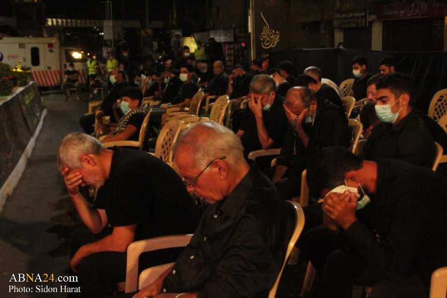گزارش تصویری/ مراسم عزاداری شب هفتم محرم در شهر صیدا 