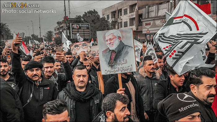 گزارش تصویری/ تظاهرات بزرگ مردم عراق در دومین سالگرد شهادت ابومهدی المهندس و حاج قاسم سلیمانی - ۳ 