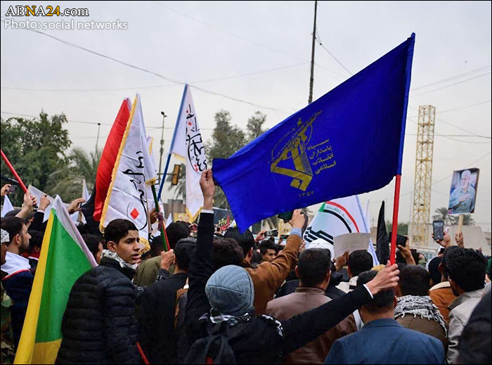 گزارش تصویری/ تظاهرات بزرگ مردم عراق در دومین سالگرد شهادت ابومهدی المهندس و حاج قاسم سلیمانی - ۱
