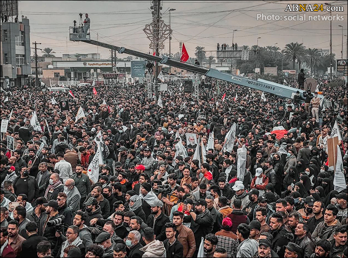 گزارش تصویری/ تظاهرات بزرگ مردم عراق در دومین سالگرد شهادت ابومهدی المهندس و حاج قاسم سلیمانی - ۱