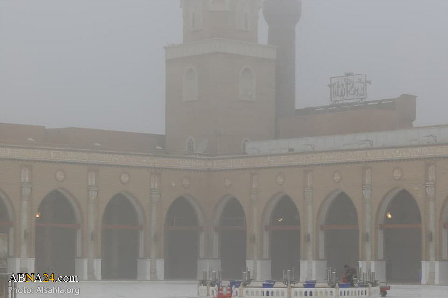 عکس خبری/ مسجد کوفه در یک روز مه آلود 